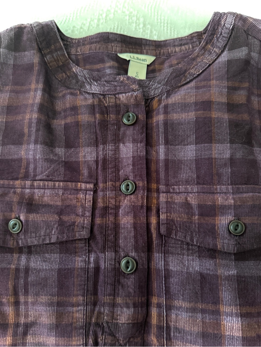 L.L. Bean Purple Plaid Button-Front Women's Shirt